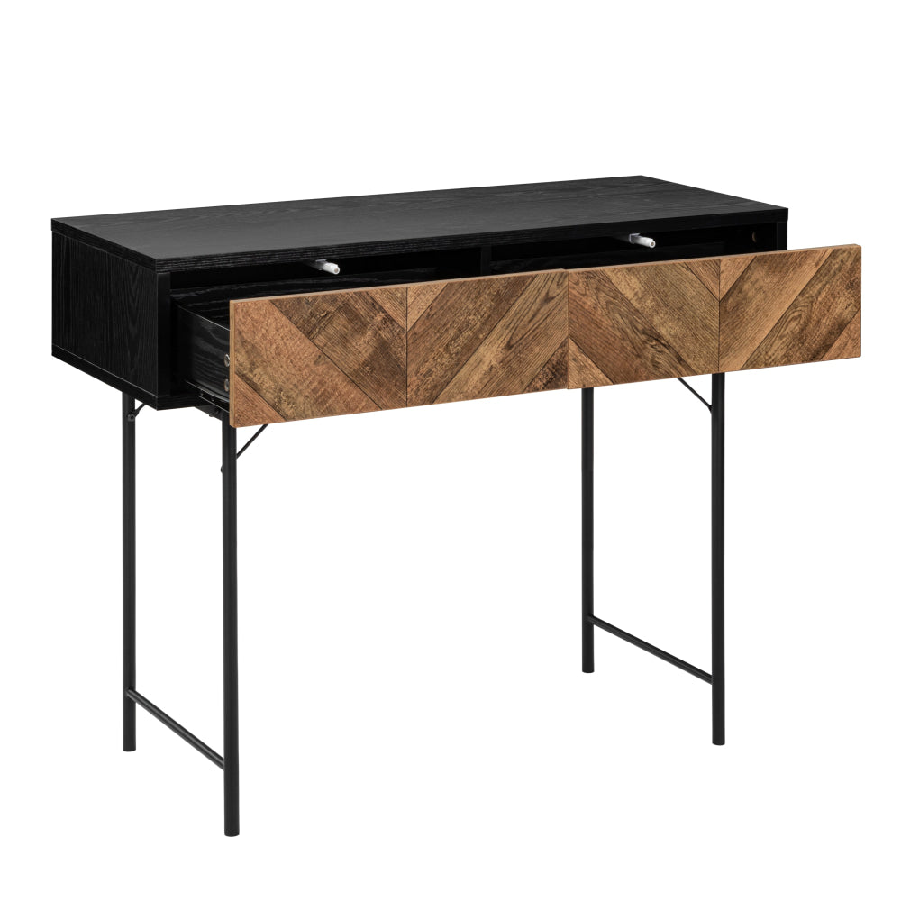 Magnus Hall Console Hallway Table 2-Drawers Walnut/Black Fast shipping On sale