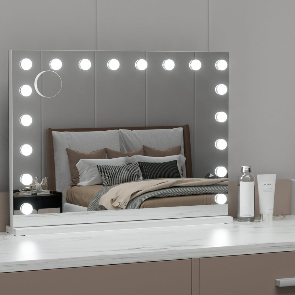 Makeup Mirror 80x58cm Hollywood Vanity with LED Light Tabletop Wall Fast shipping On sale