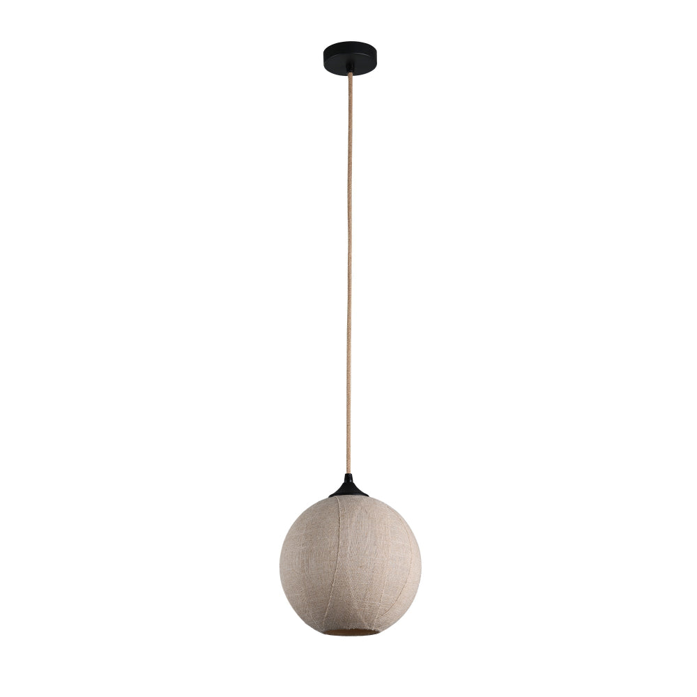 Malena Modern Glass Fabric Round Shape Shade Hanging Pendant Light Lamp Black/Linen Fast shipping On sale