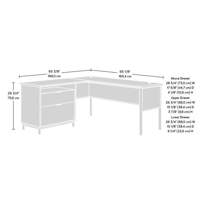 Mannon Executive Wooden L-Shaped Home Office Computer Working Desk Kiln Acacia Fast shipping On sale