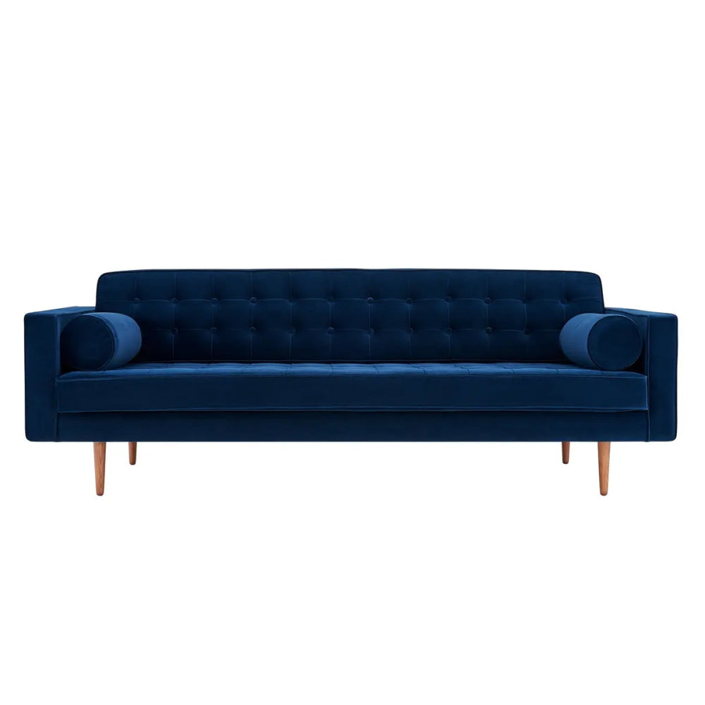 Marcella Velvet 3 Seater Sofa Navy Sofas Fast shipping On sale