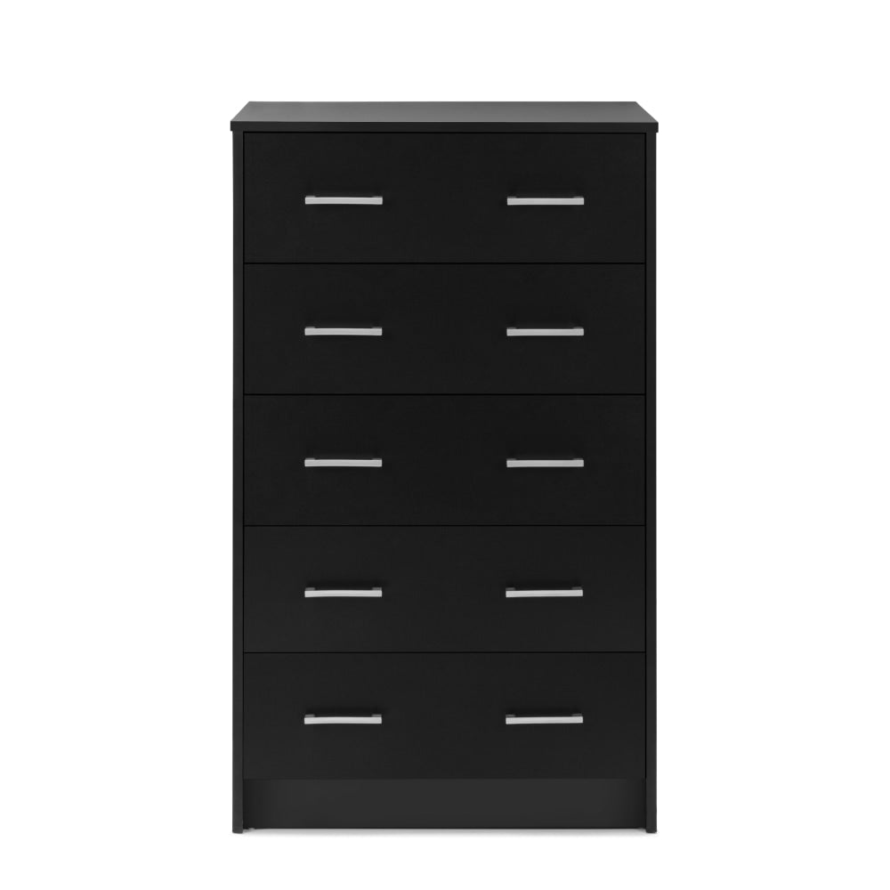 Marcus Wooden Chest Of 5-Drawers Tallboy Storage Cabinet Black Drawers Fast shipping On sale