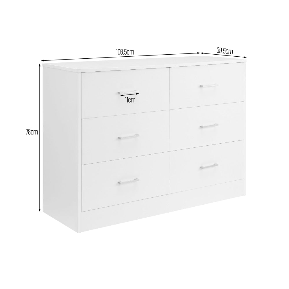 Marcus Wooden Chest Of 6-Drawers Dresser Storage Cabinet White Drawers Fast shipping On sale