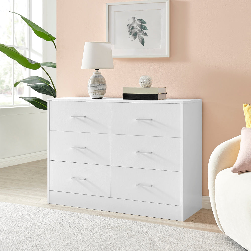 Marcus Wooden Chest Of 6-Drawers Dresser Storage Cabinet White Drawers Fast shipping On sale