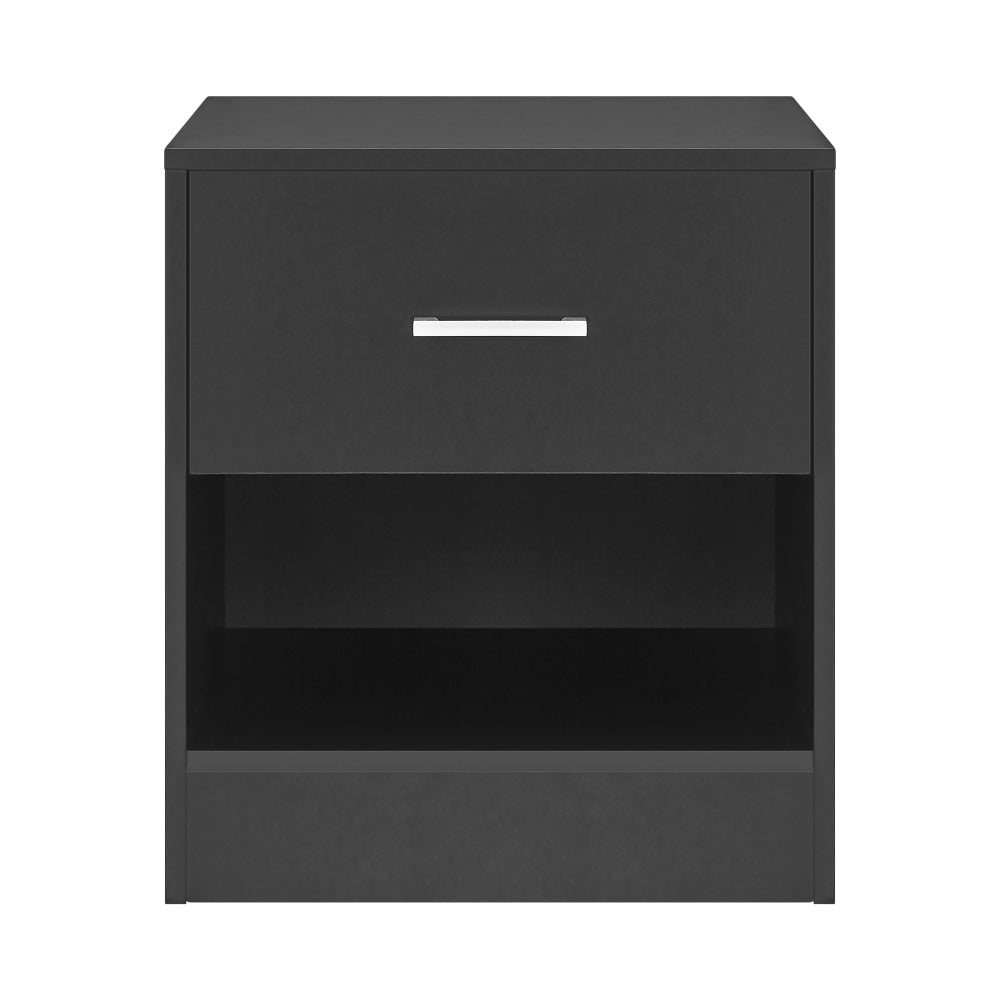 Marcus Wooden Nightstand Bedside Table W/ 1-Drawer Black Fast shipping On sale