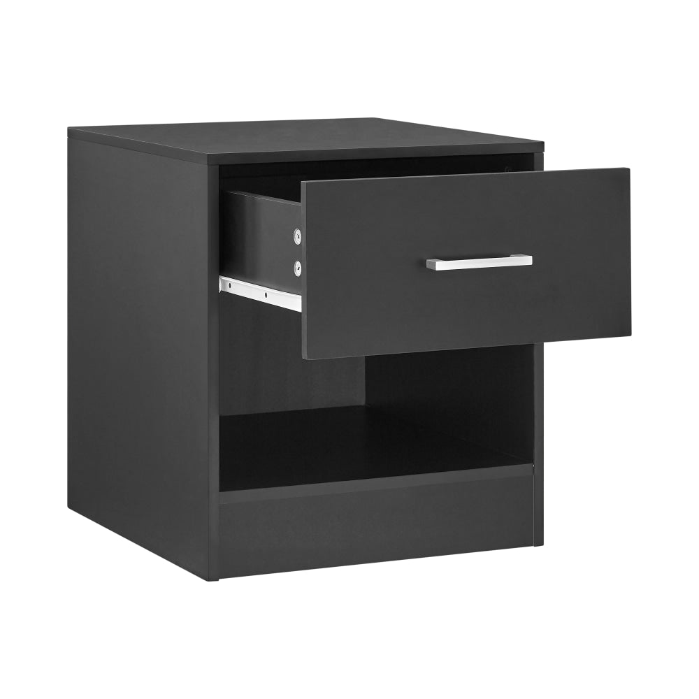 Marcus Wooden Nightstand Bedside Table W/ 1-Drawer Black Fast shipping On sale