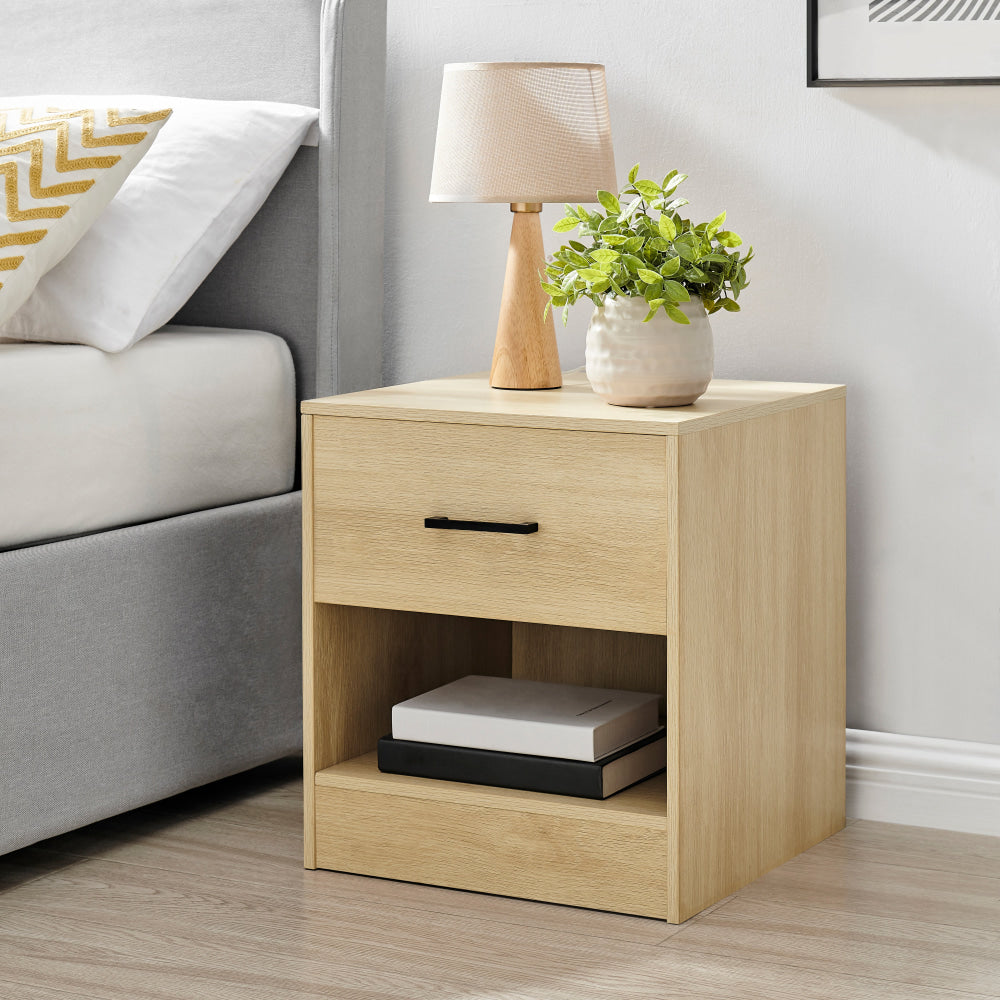 Marcus Wooden Nightstand Bedside Table W/ 1-Drawer Oak Fast shipping On sale