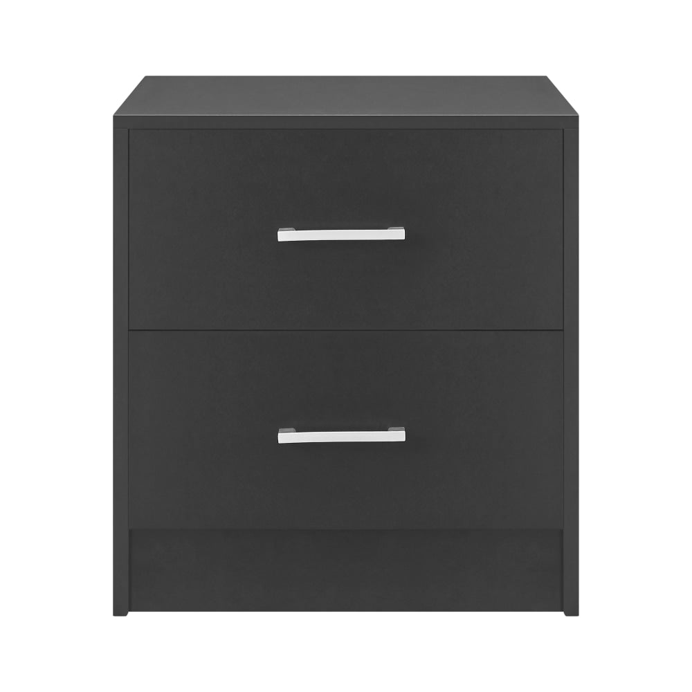 Marcus Wooden Nightstand Bedside Table W/ 2-Drawer Black Fast shipping On sale