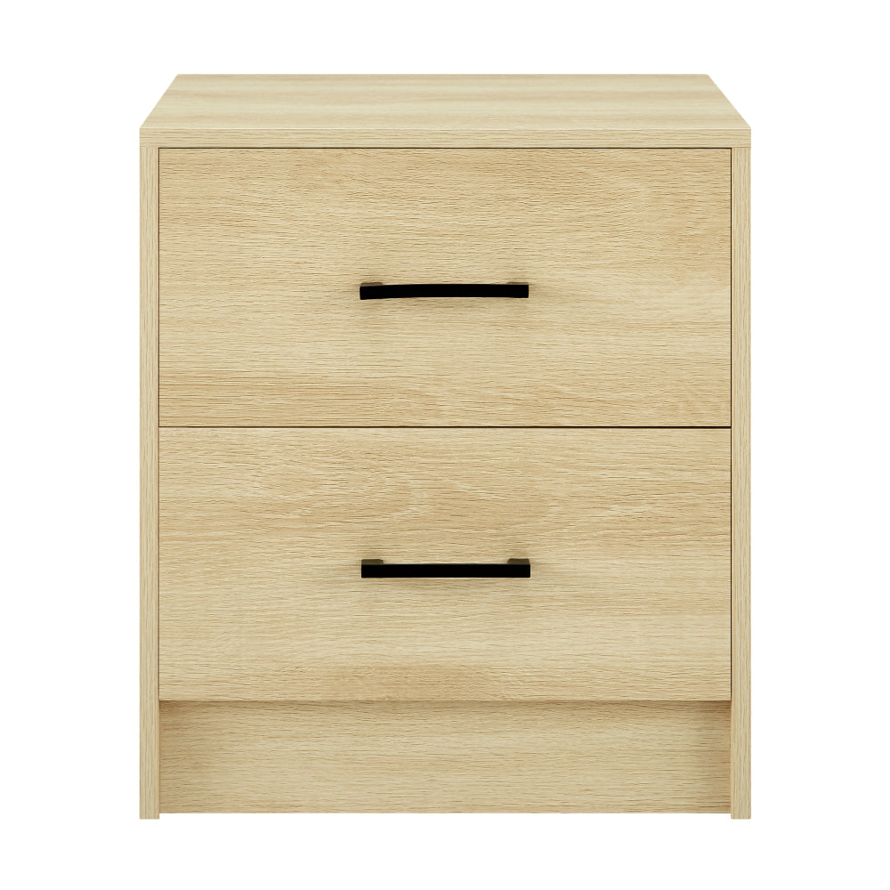 Marcus Wooden Nightstand Bedside Table W/ 2-Drawer Oak Fast shipping On sale