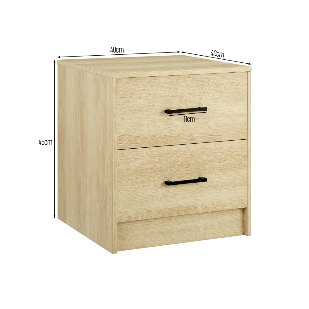 Marcus Wooden Nightstand Bedside Table W/ 2-Drawer Oak Fast shipping On sale