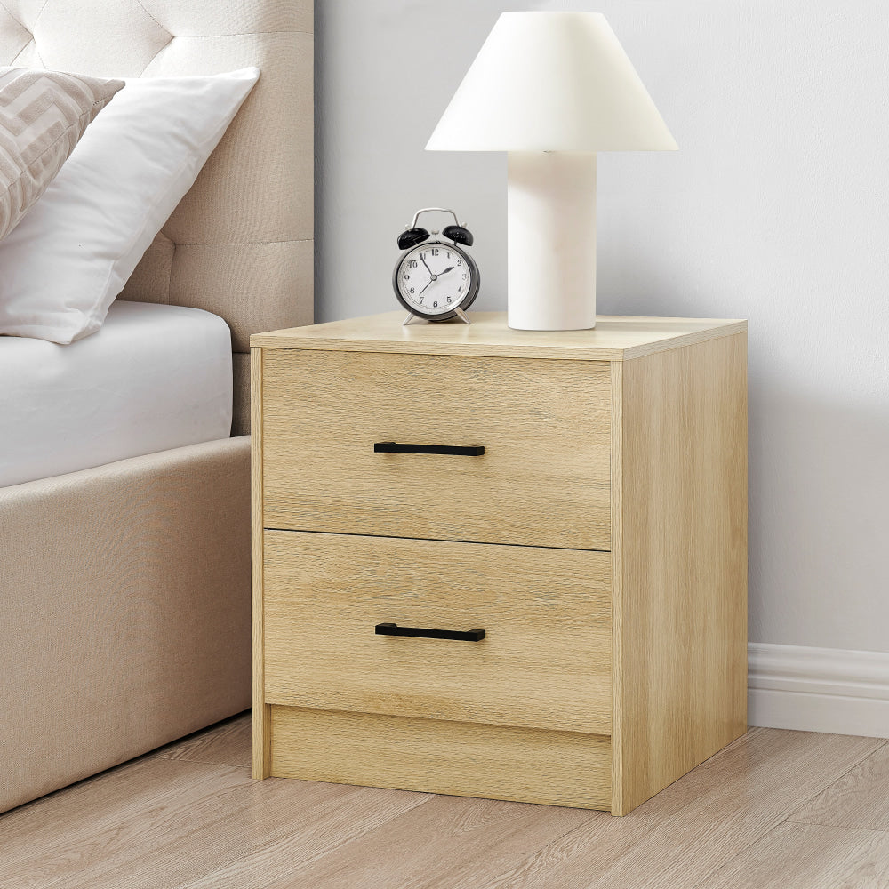 Marcus Wooden Nightstand Bedside Table W/ 2-Drawer Oak Fast shipping On sale