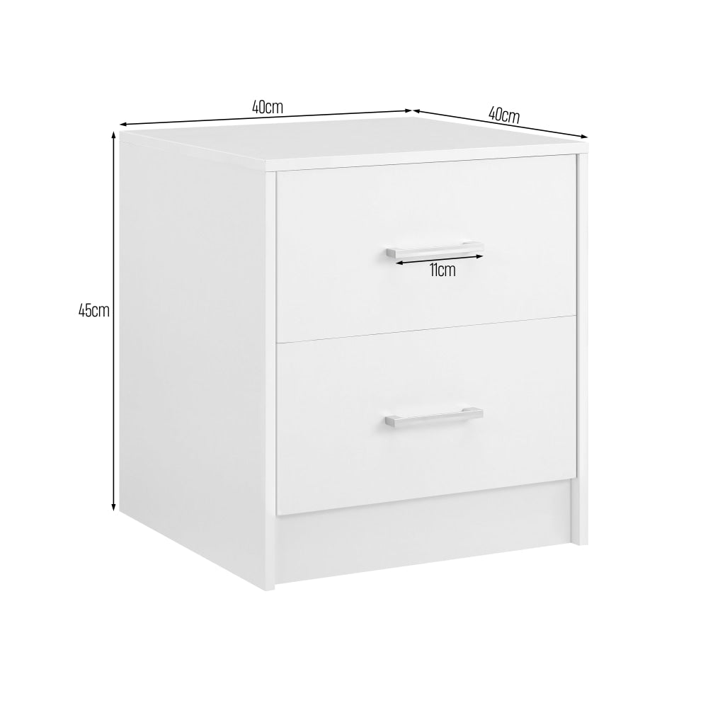 Marcus Wooden Nightstand Bedside Table W/ 2-Drawer White Fast shipping On sale