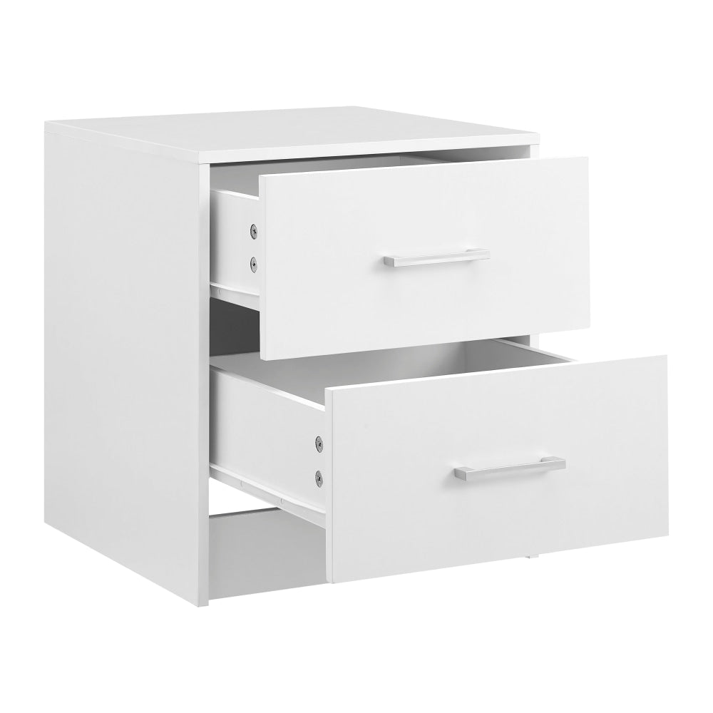 Marcus Wooden Nightstand Bedside Table W/ 2-Drawer White Fast shipping On sale