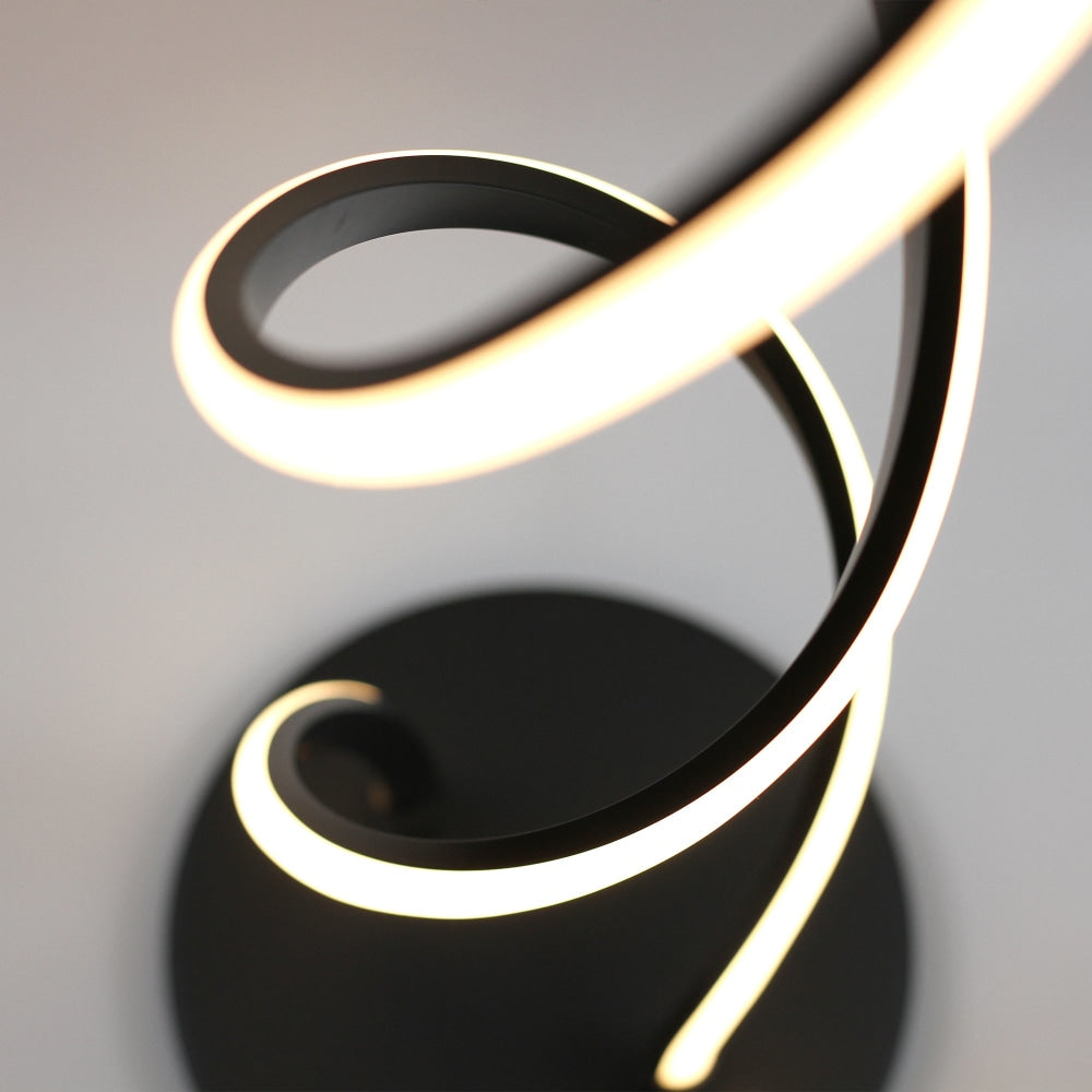 Margaret LED Modern Elegant Spiral Floor Lamp Reading Light - Black Fast shipping On sale
