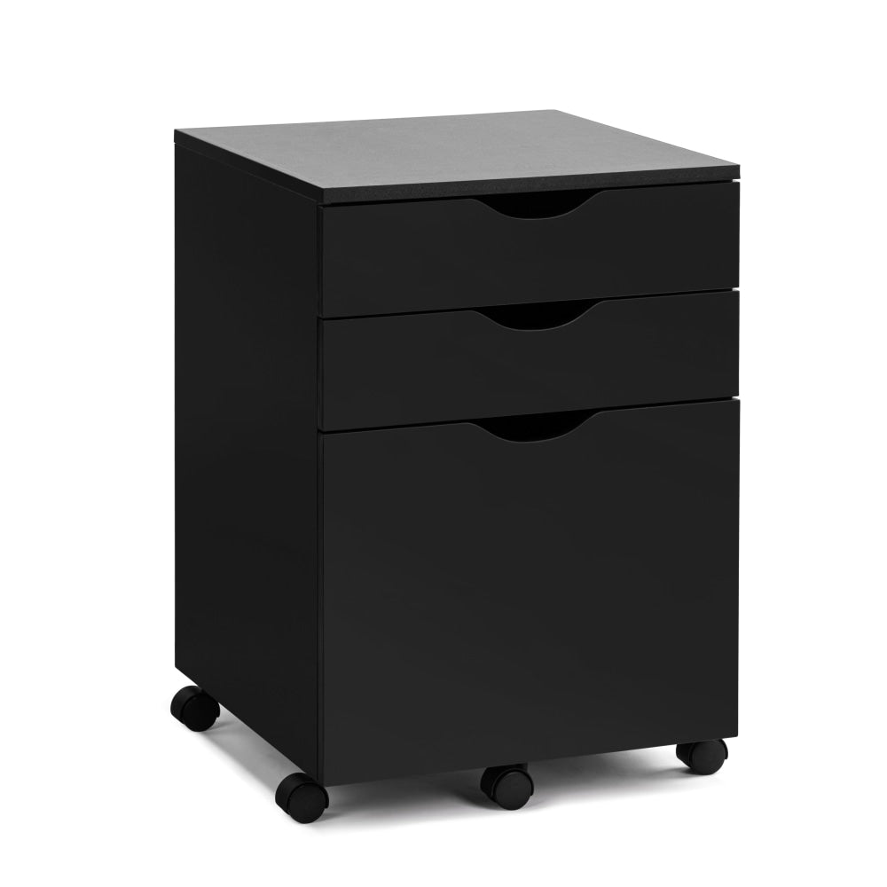 Marias Mobile Pedestal Filing Cabinet Storage W/ 3-Drawers - Black Fast shipping On sale