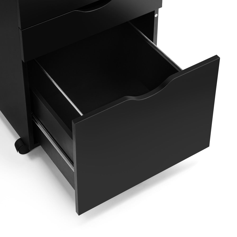 Marias Mobile Pedestal Filing Cabinet Storage W/ 3-Drawers - Black Fast shipping On sale