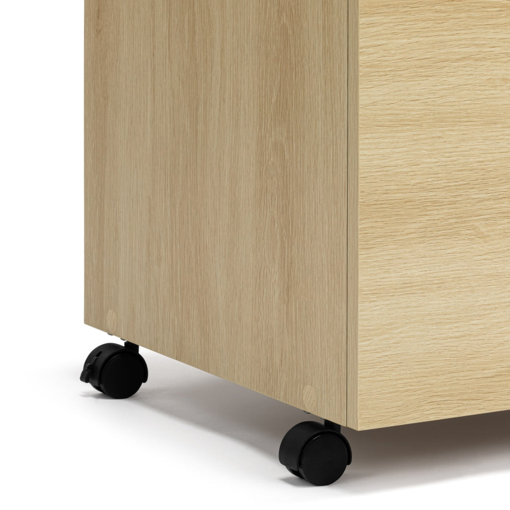 Marias Mobile Pedestal Filing Cabinet Storage W/ 3-Drawers - Oak Fast shipping On sale