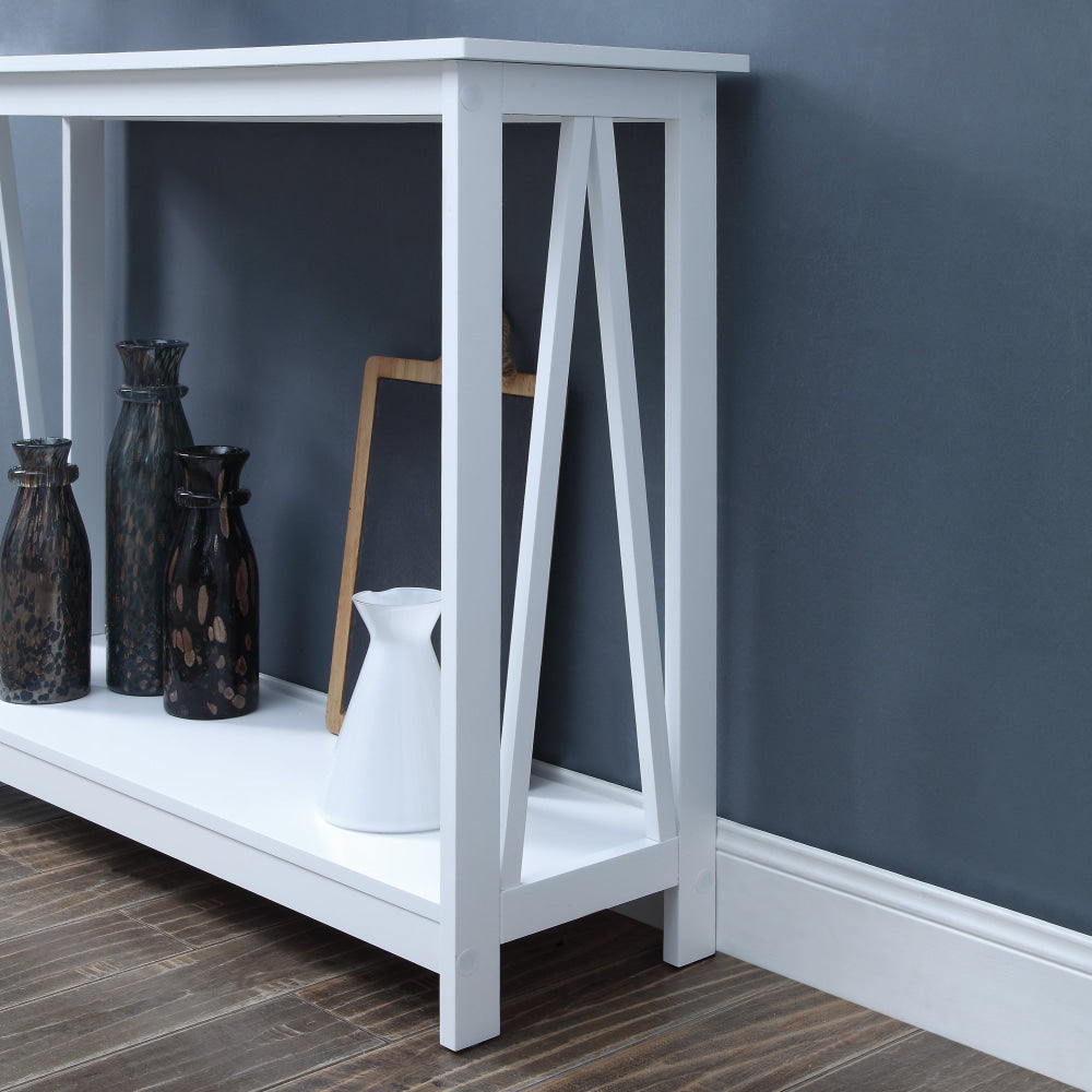 Marilda Wooden 2-Shelf Hallway Console Hall Table White Fast shipping On sale