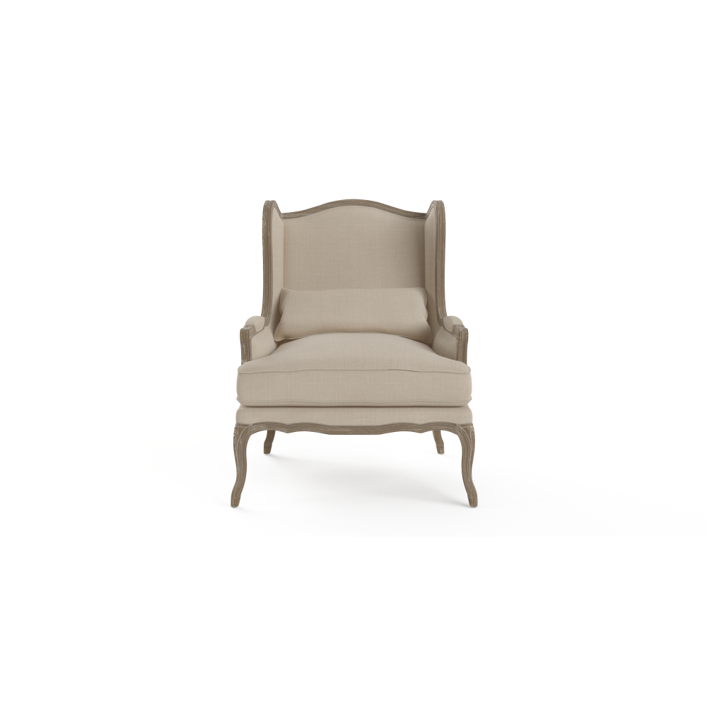 Marion Wingback Armchair Relaxing Accent Lounge Chair Fench Beige French Fast shipping On sale