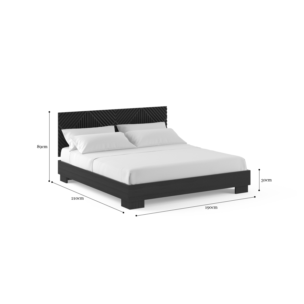 Marlon Bed Frame Black King Fast shipping On sale