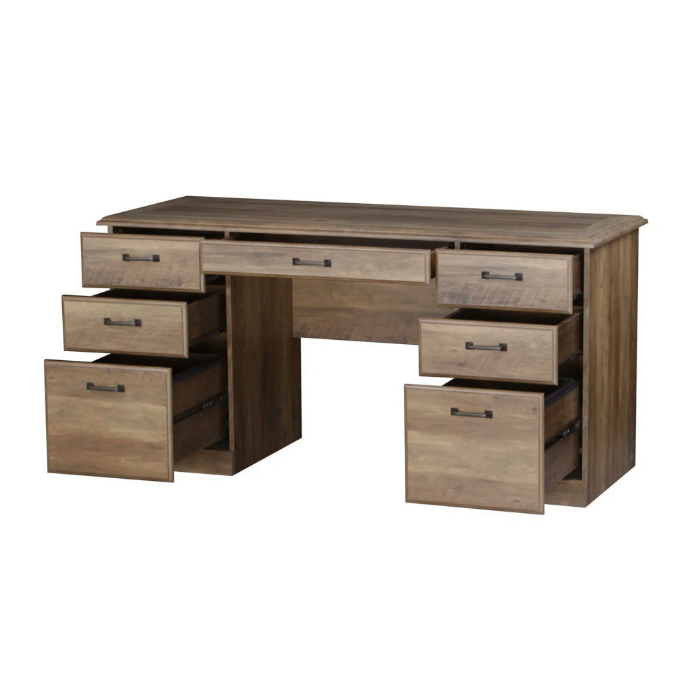 Marosi Manager Executive Computer Office Working Desk W/ Drawers Storage Rustic Oak Fast shipping On sale