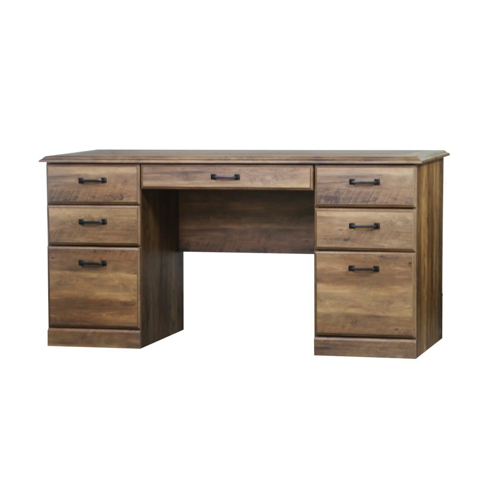 Marosi Manager Executive Computer Office Working Desk W/ Drawers Storage Rustic Oak Fast shipping On sale