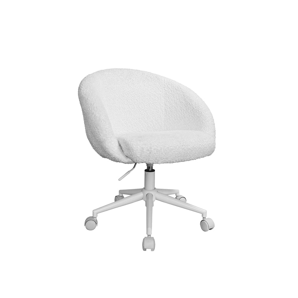 Marquin Boucle Fabric Computer Desk Task Office Working Chair White Fast shipping On sale