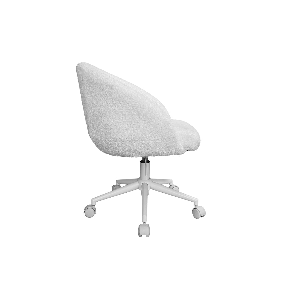 Marquin Boucle Fabric Computer Desk Task Office Working Chair White Fast shipping On sale