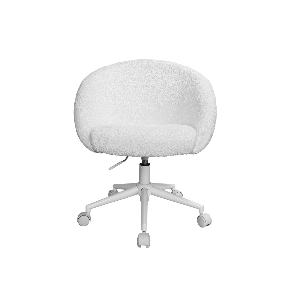 Marquin Boucle Fabric Computer Desk Task Office Working Chair White Fast shipping On sale