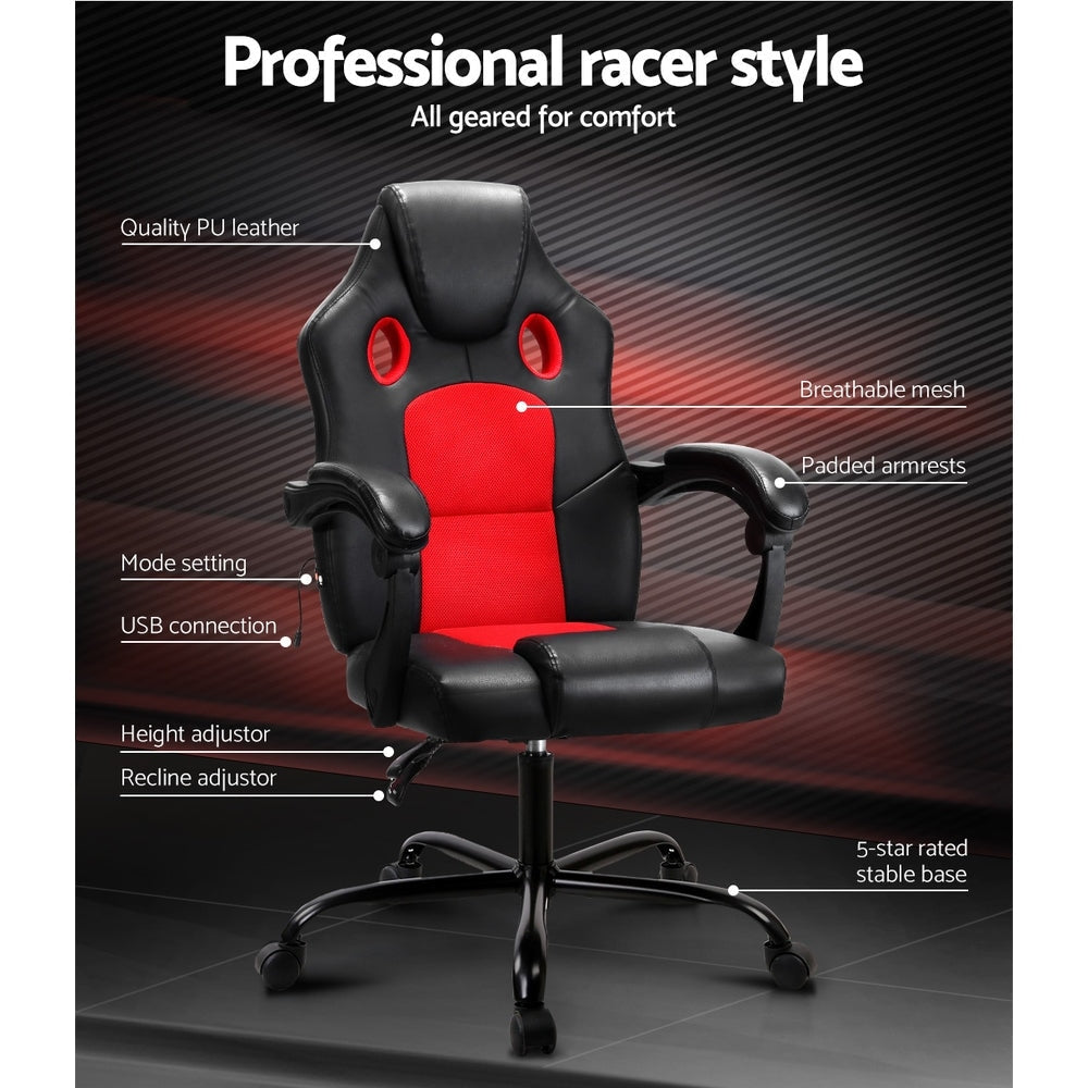 Massage Office Chair Gaming Computer Seat Recliner Racer Red Fast shipping On sale