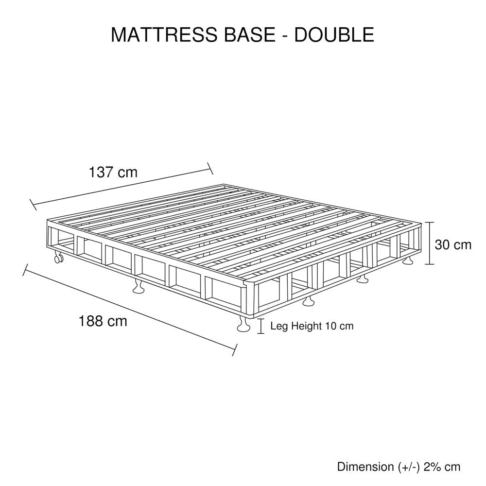 Mattress Base Ensemble Double Size Solid Wooden Slat in Beige with Removable Cover Bed Frame Fast shipping On sale