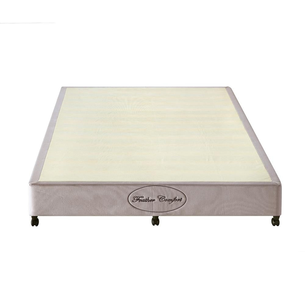 Mattress Base Ensemble Double Size Solid Wooden Slat in Beige with Removable Cover Bed Frame Fast shipping On sale