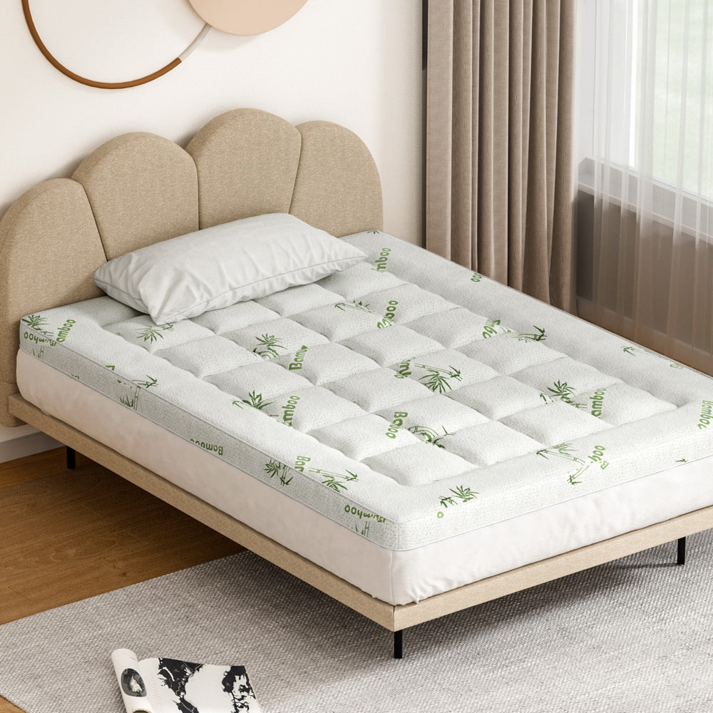 Mattress Topper Pillowtop Bamboo 7.5cm Double Fast shipping On sale