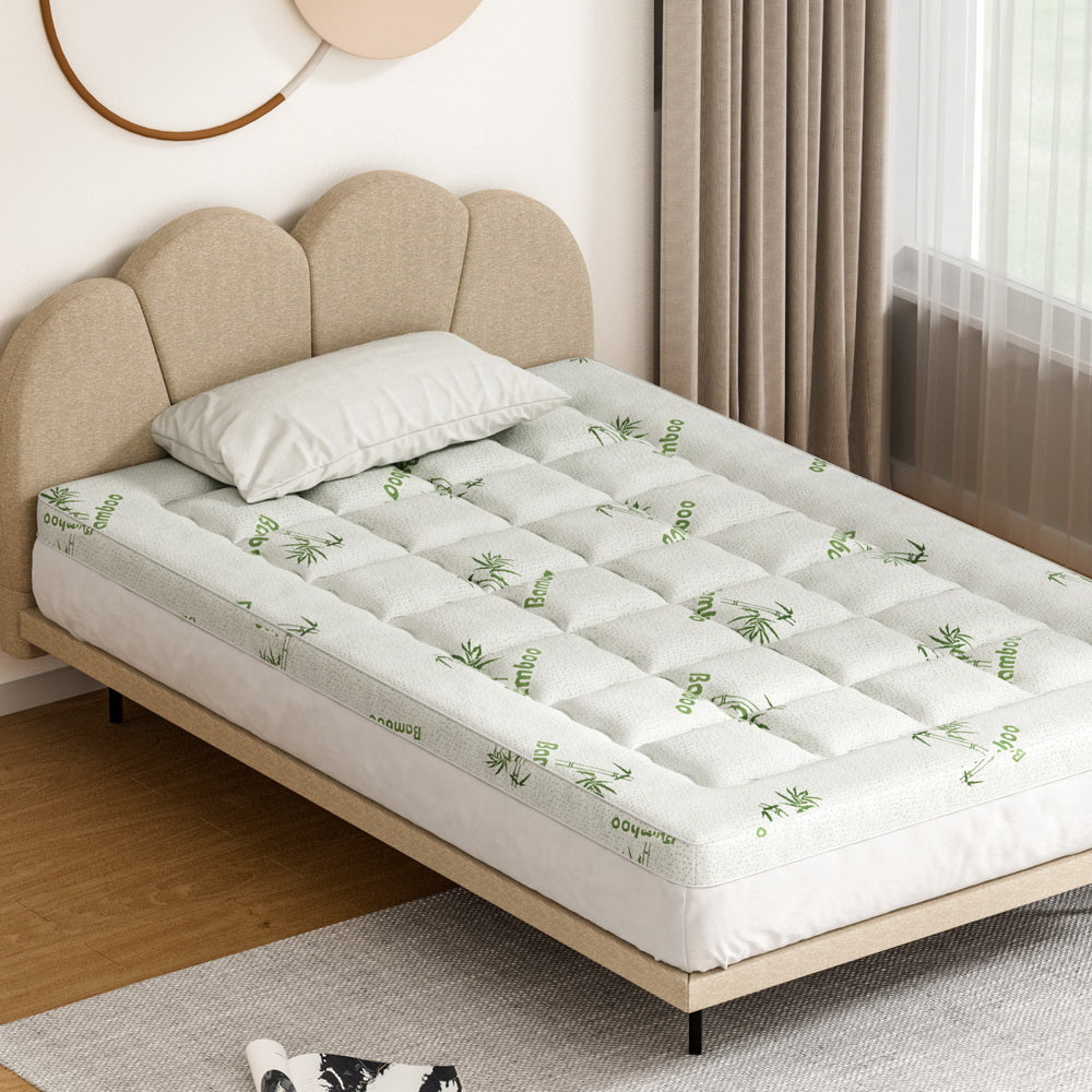 Mattress Topper Pillowtop Bamboo 7.5cm King Single Fast shipping On sale