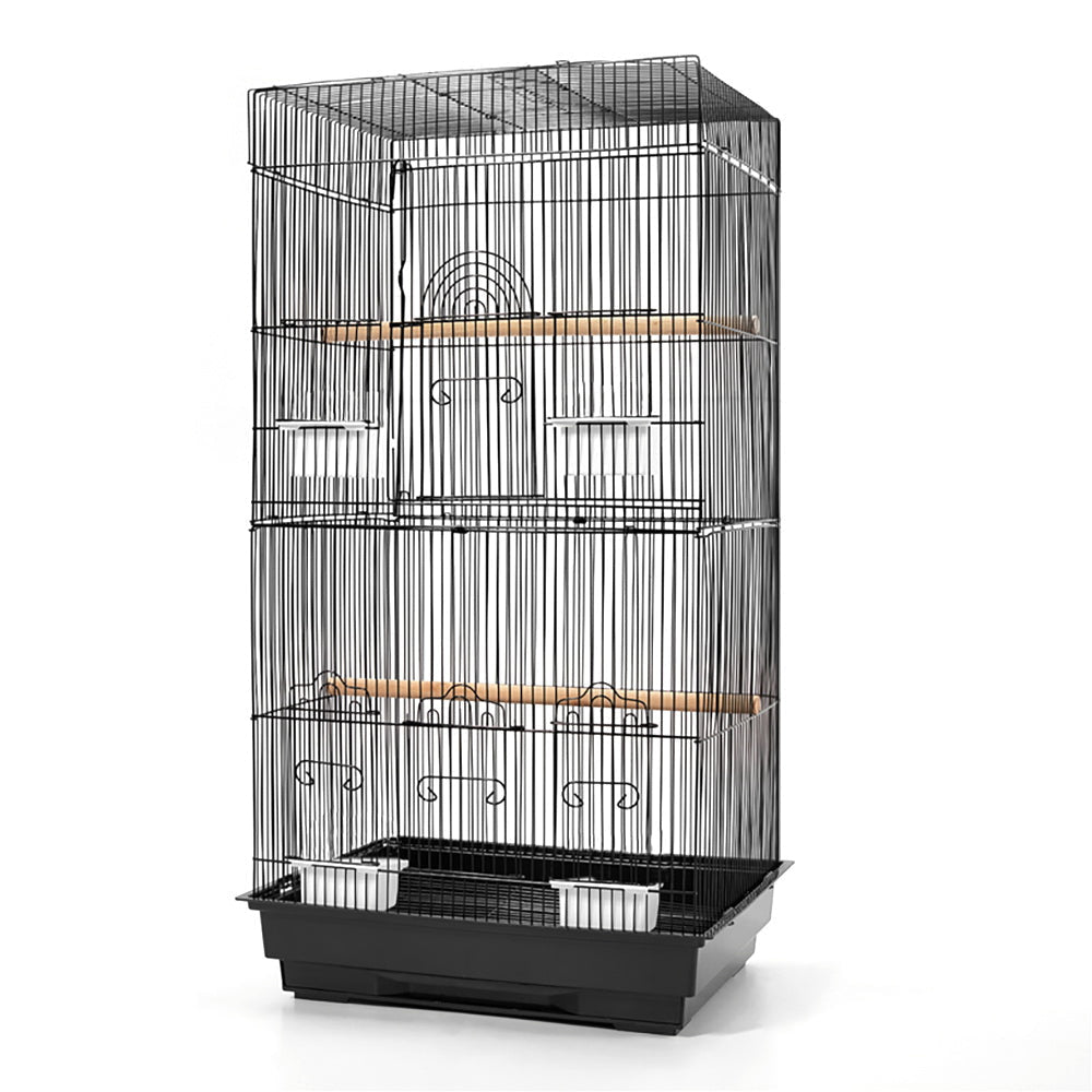 Medium Bird Cage with Perch - Black Fast shipping On sale