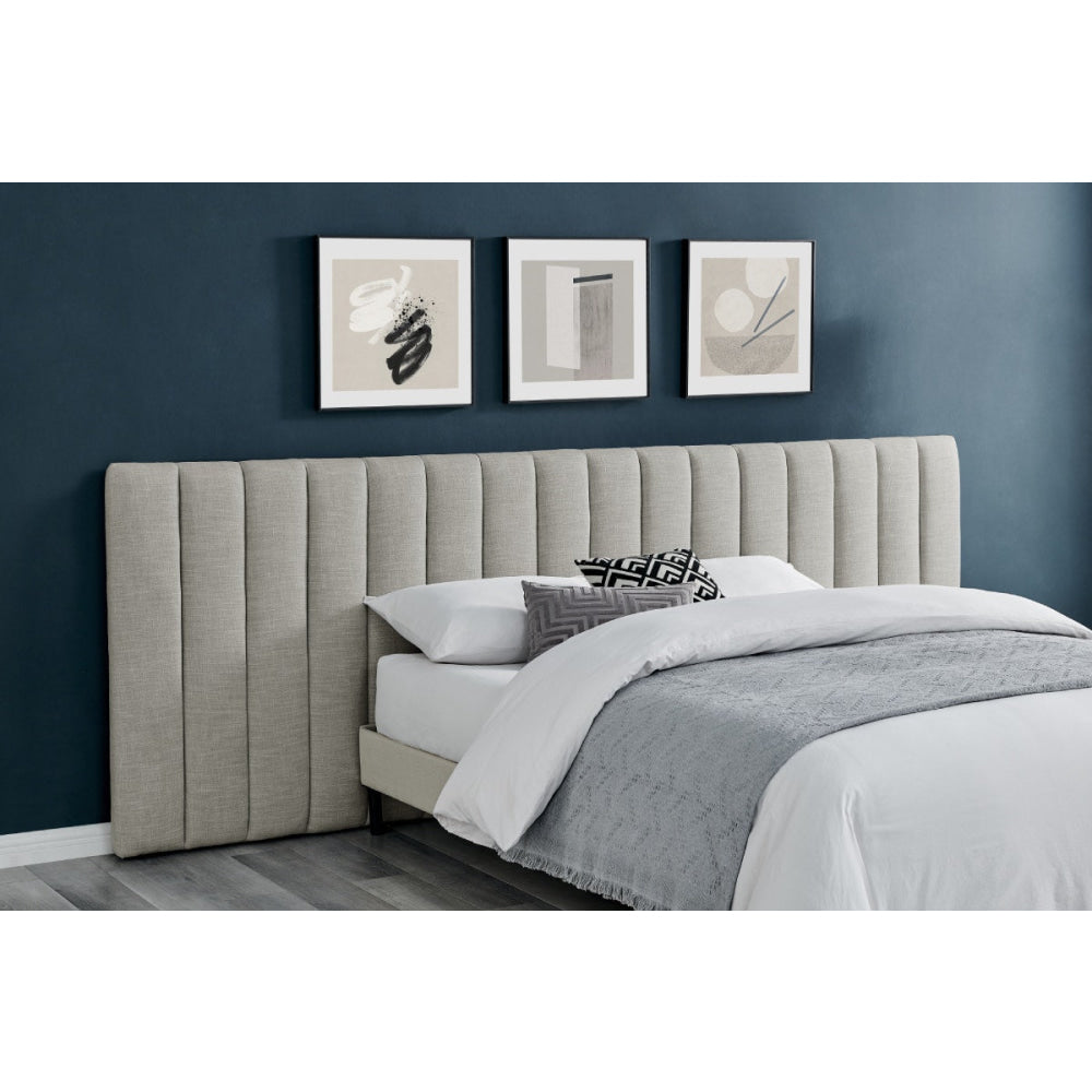 Megan Wide Bed Head Cloud Grey King Fast shipping On sale