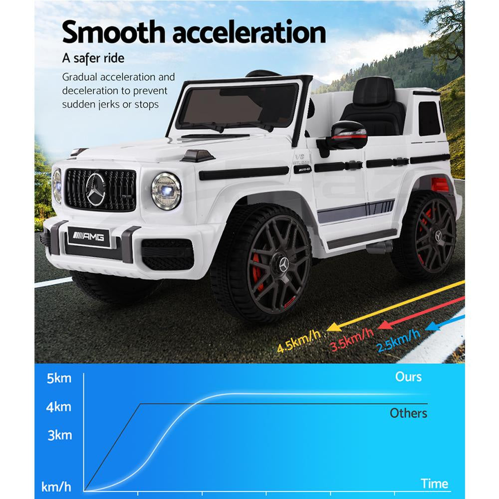 Mercedes - Benz Kids Ride On Car Electric AMG G63 Licensed Remote Cars 12V White Fast shipping sale