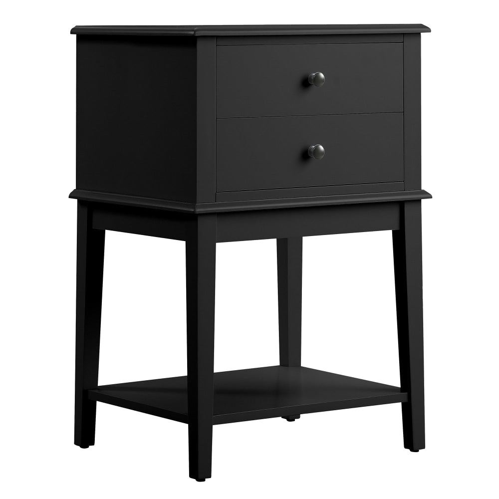Merci 2-Drawer Bedside Nightstand End Lamp Side Table - Black Fast shipping On sale