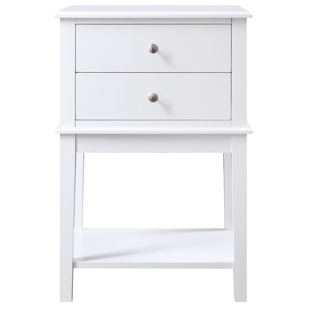 Merci 2-Drawer Bedside Nightstand End Lamp Side Table - White Fast shipping On sale