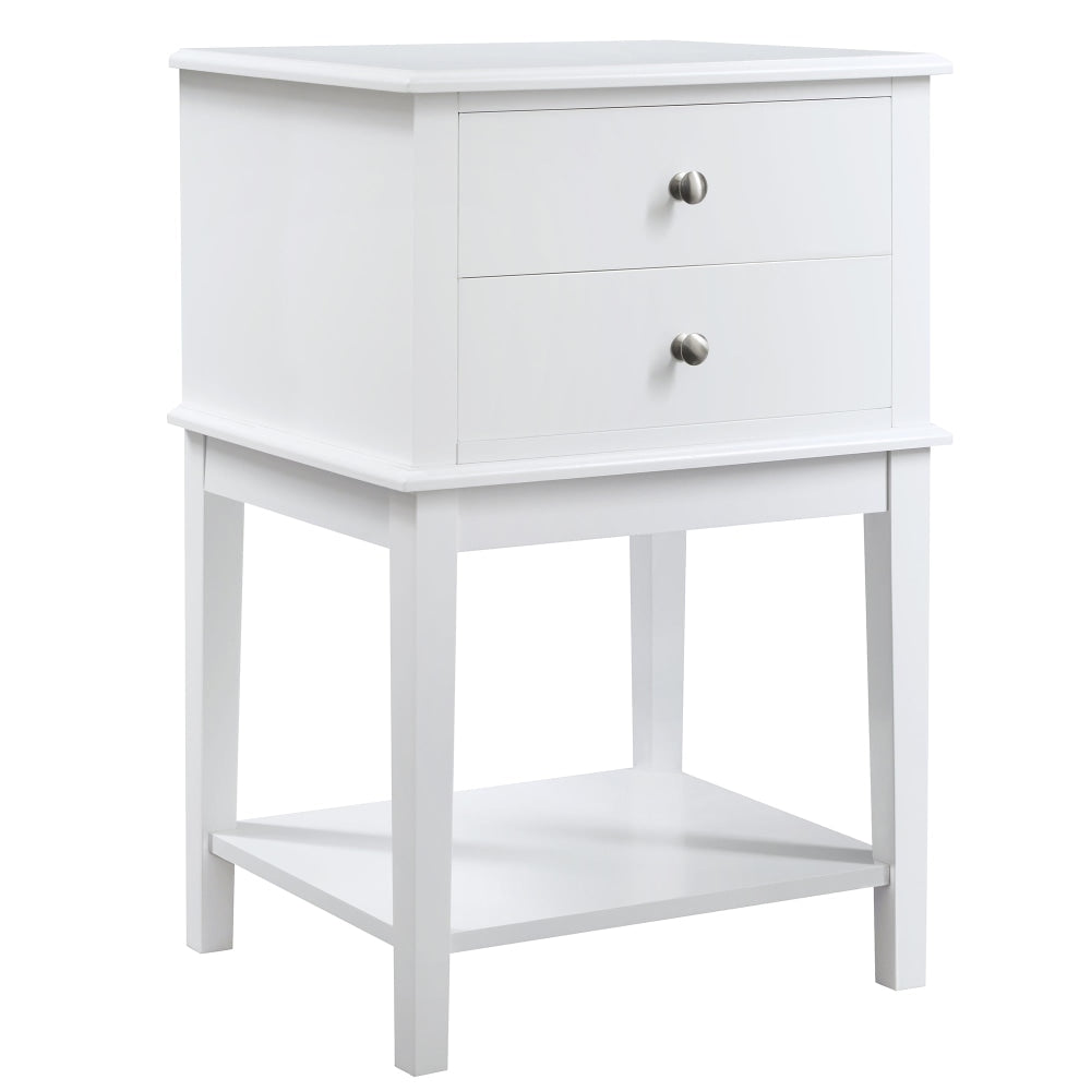 Merci 2-Drawer Bedside Nightstand End Lamp Side Table - White Fast shipping On sale