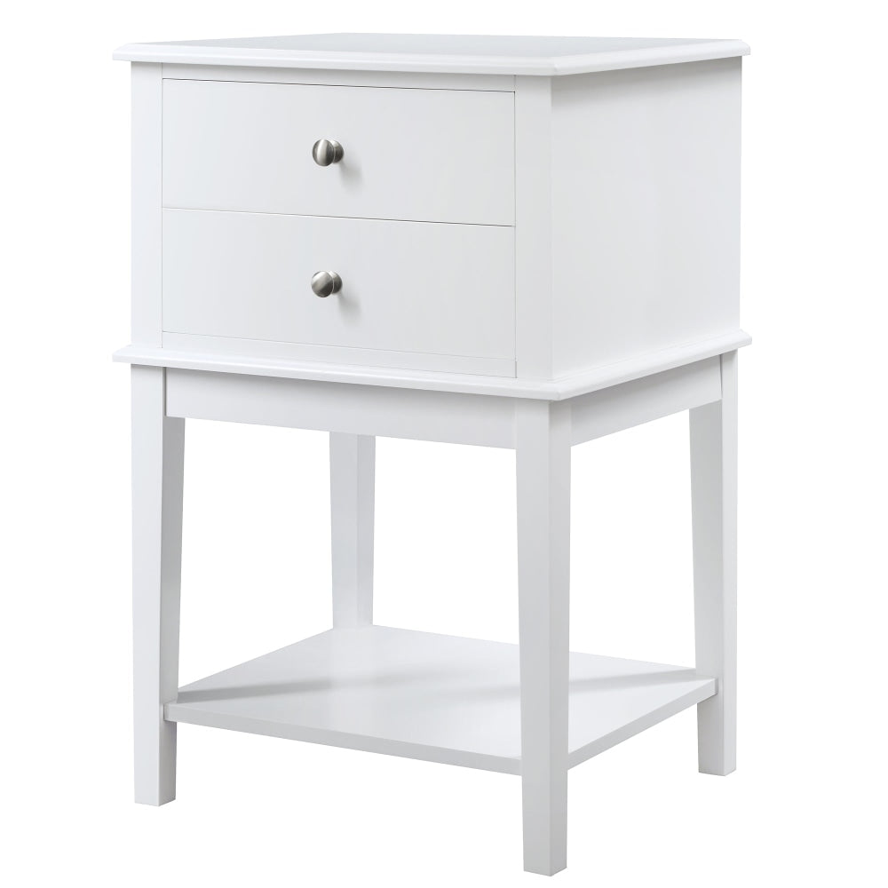 Merci 2-Drawer Bedside Nightstand End Lamp Side Table - White Fast shipping On sale