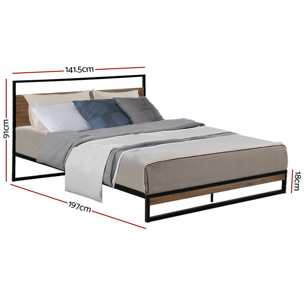 Metal Bed Frame Double Size Mattress Base Platform Foundation Black Dane Fast shipping On sale