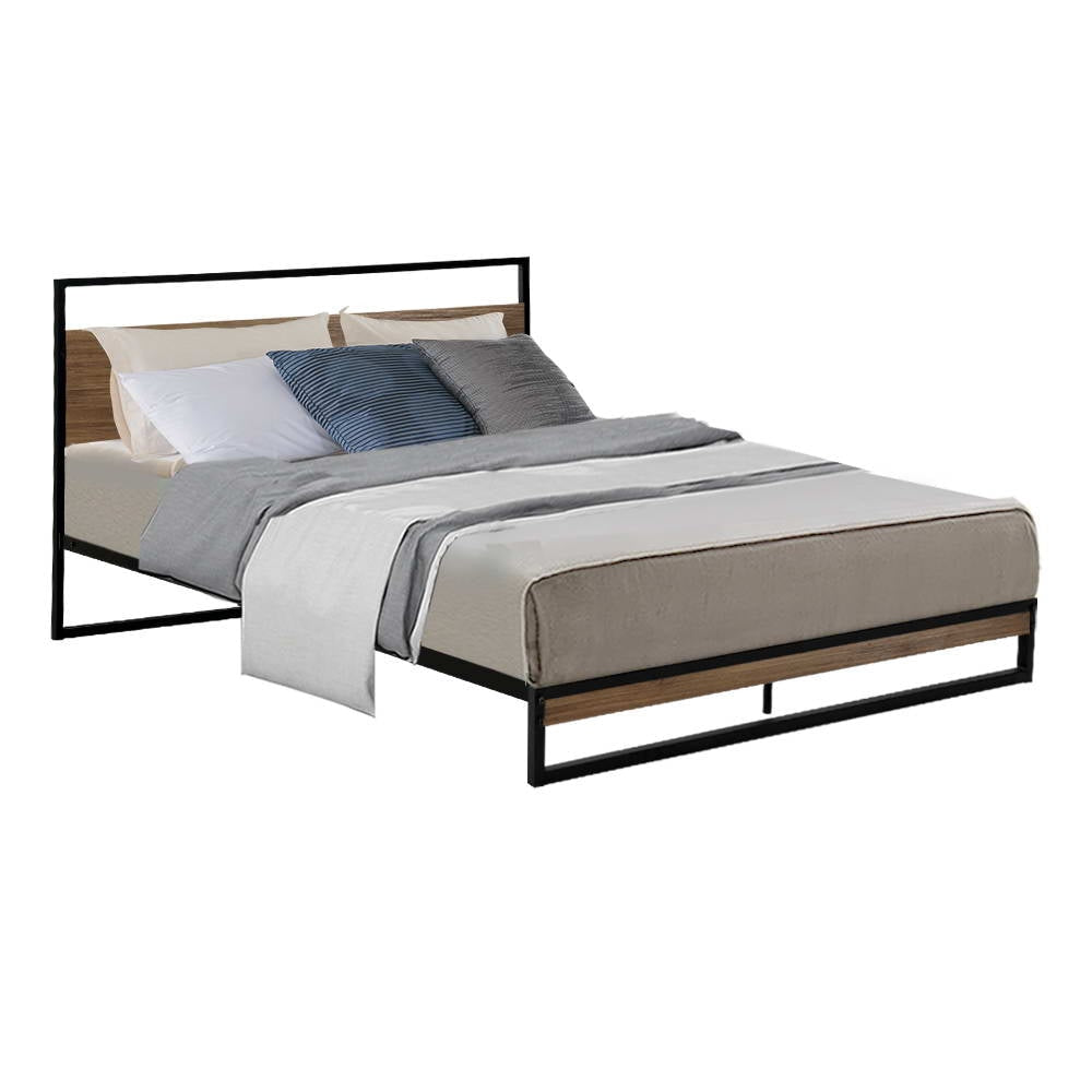 Metal Bed Frame Double Size Mattress Base Platform Foundation Black Dane Fast shipping On sale