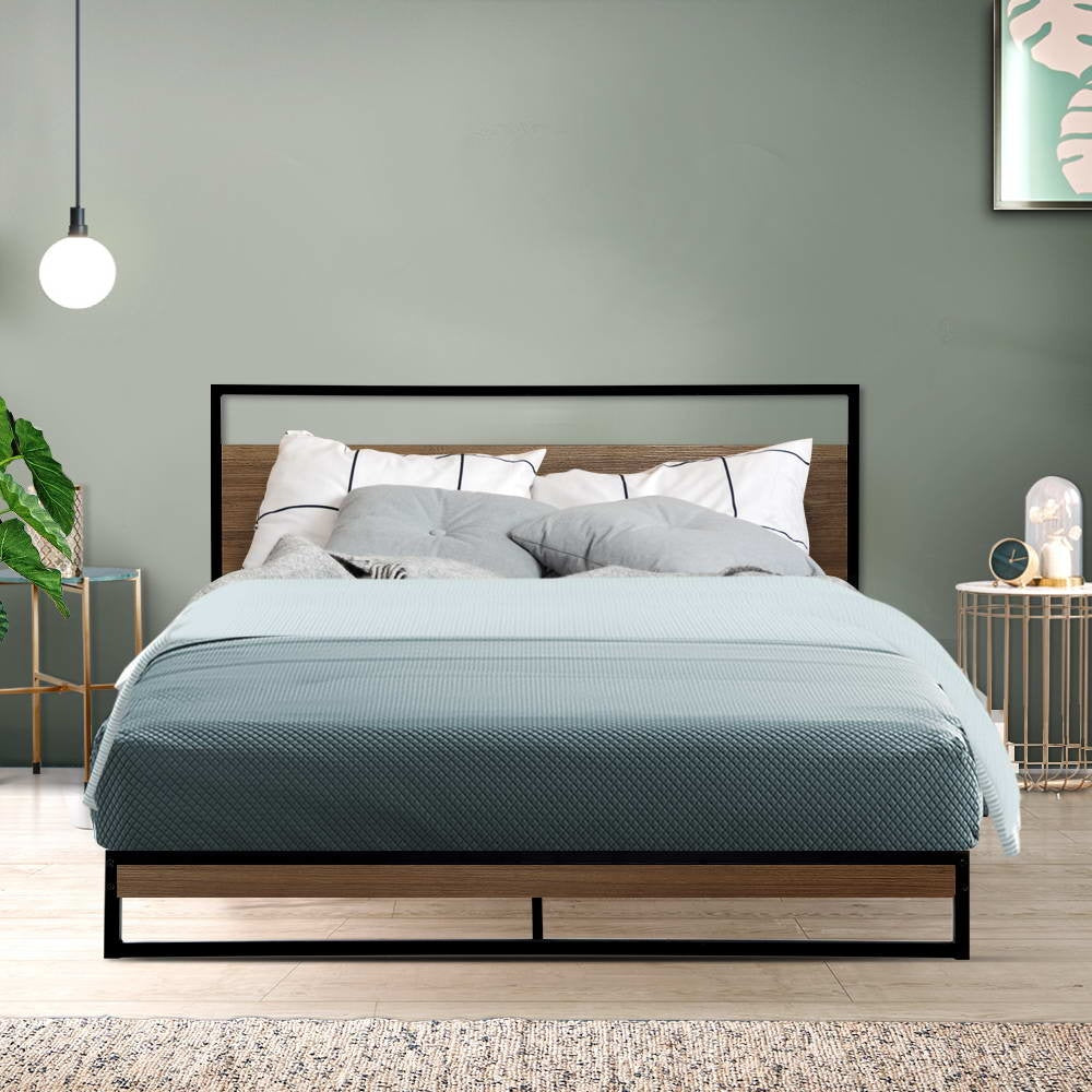 Metal Bed Frame Double Size Mattress Base Platform Foundation Black Dane Fast shipping On sale