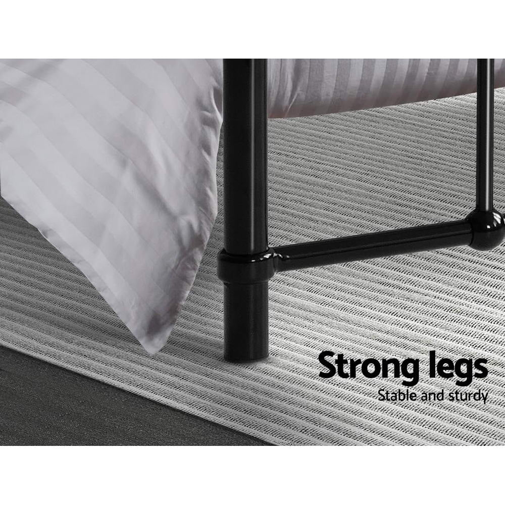 Metal Bed Frame Double Size Platform Foundation Mattress Base Leo Black Fast shipping On sale