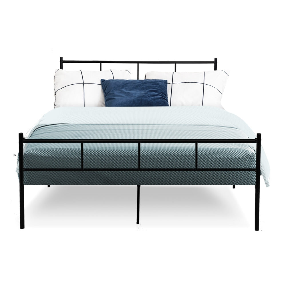 Metal Bed Frame Double Size Platform Foundation Mattress Base SOL Black Fast shipping On sale