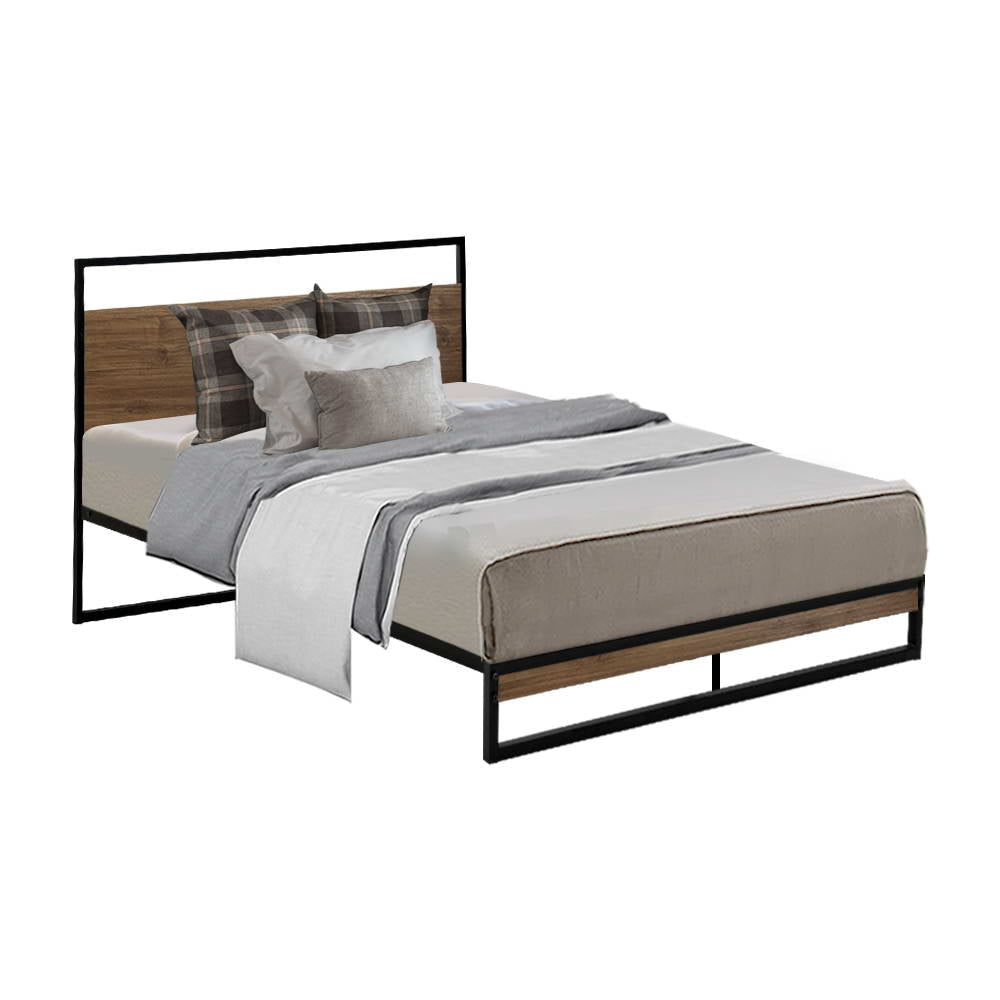 Metal Bed Frame King Single Size Mattress Base Platform Foundation Black Dane Fast shipping On sale