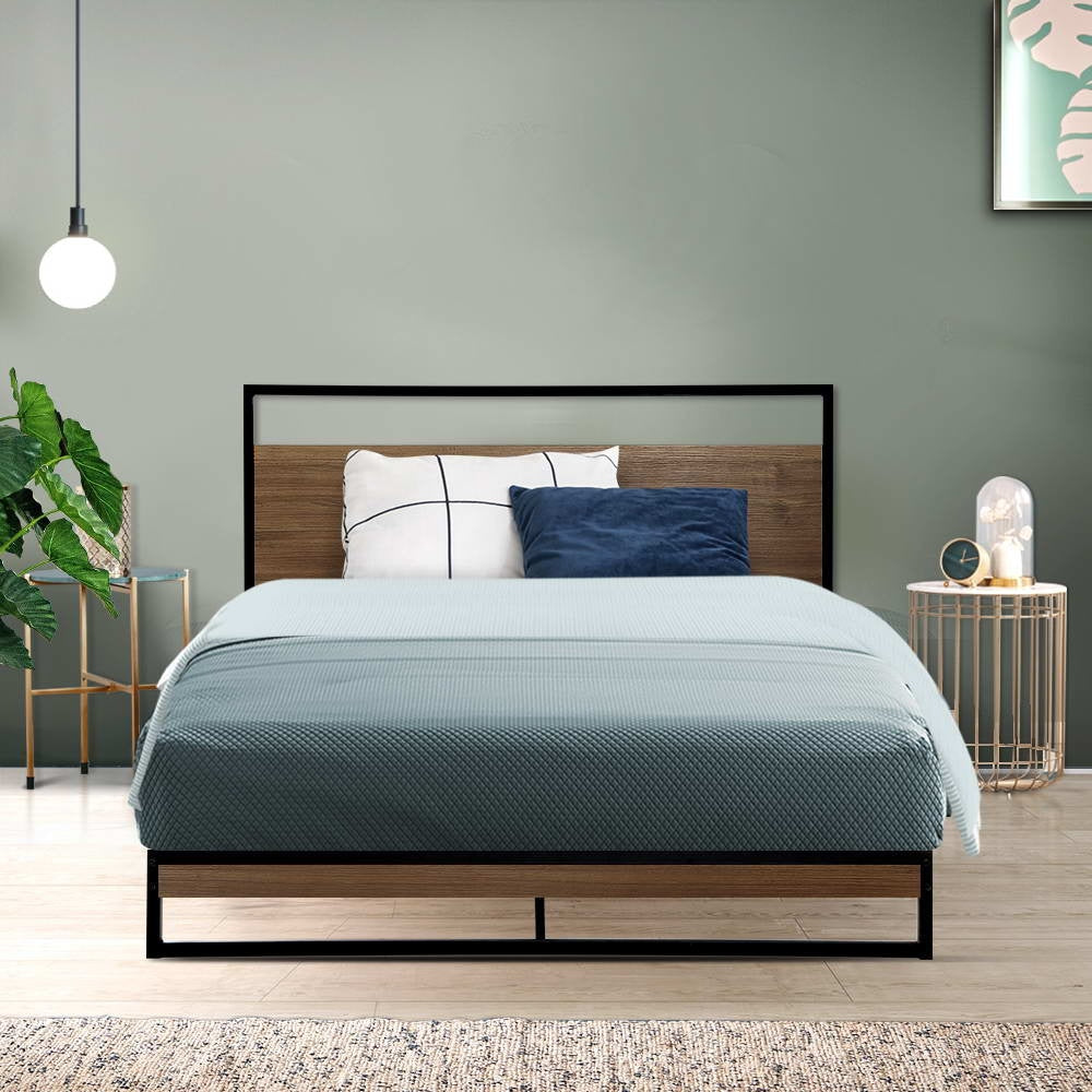 Metal Bed Frame King Single Size Mattress Base Platform Foundation Black Dane Fast shipping On sale