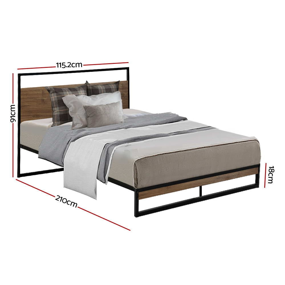 Metal Bed Frame King Single Size Mattress Base Platform Foundation Black Dane Fast shipping On sale