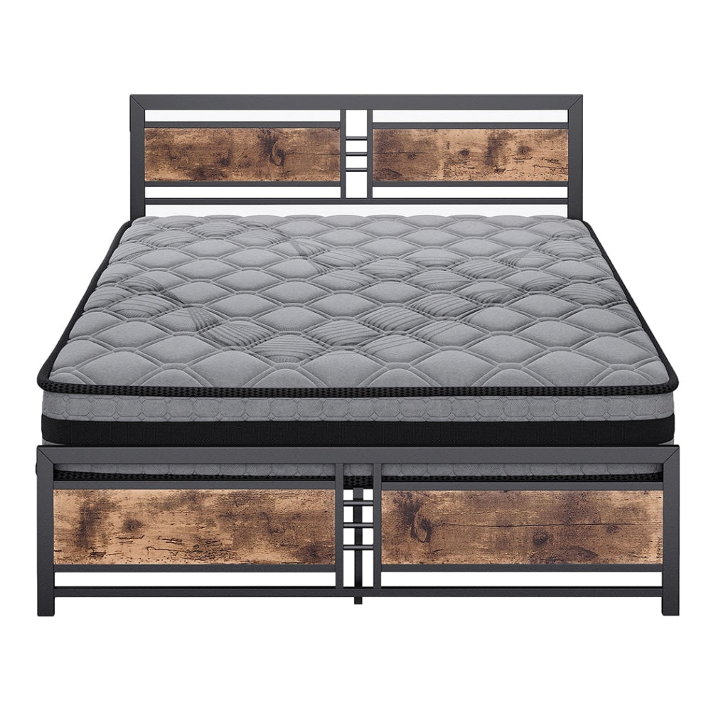 Metal Bed Frame Mattress Base Set Wood King Double Queen Pocket Spring HD Foam D Fast shipping On sale